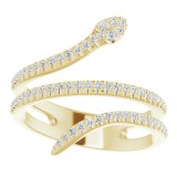 14K Yellow 1/3 CTW Diamond Snake Ring photo 3