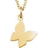 14K Yellow Tiny Poshu00ae Butterfly 16-18 Necklace photo