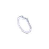 Gabriel & Co. 14k White Gold Victorian Curved Wedding Band photo 3