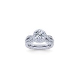 Gabriel & Co. 14k White Gold Victorian Curved Wedding Band photo 4