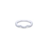 Gabriel & Co. 14k White Gold Victorian Curved Wedding Band photo
