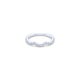 Gabriel & Co. 14k White Gold Victorian Curved Wedding Band photo