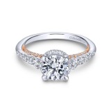 Gabriel & Co. 14k Two Tone Gold Crown Straight Engagement Ring photo