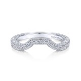 Gabriel & Co. 14k White Gold Victorian Curved Wedding Band photo