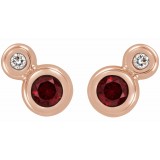 14K Rose Mozambique Garnet & .03 CTW Diamond Earrings photo 2