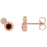 14K Rose Mozambique Garnet & .03 CTW Diamond Earrings photo