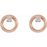 14K Rose .06 CTW Diamond Circle Earrings photo 2