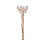 Shah Luxury 14K Rose Gold Round Cut Diamond Engagement Ring (Semi-Mount) photo 3