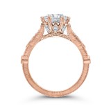 Shah Luxury 14K Rose Gold Round Cut Diamond Engagement Ring (Semi-Mount) photo 4