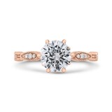 Shah Luxury 14K Rose Gold Round Cut Diamond Engagement Ring (Semi-Mount) photo