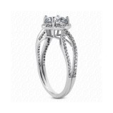 14k White Gold Diamond Semi-Mount Halo Engagement Ring photo 2