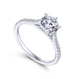 Gabriel & Co. 14k White Gold Contemporary Straight Engagement Ring photo 3