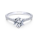 Gabriel & Co. 14k White Gold Contemporary Straight Engagement Ring photo