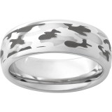 Serinium Domed Band with a 6mm Wide Camo Laser Engraving photo