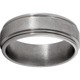 Titanium Rounded Edge Band with Stone Finish photo