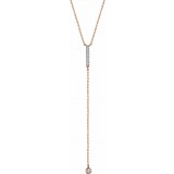 14K Rose 1/8 CTW Diamond Bar Y 16-18 Necklace photo