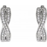 14K White 1/5 CTW Diamond Infinity-Inspired Hoop Earrings photo 2