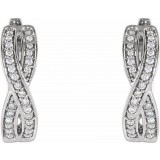 14K White 1/5 CTW Diamond Infinity-Inspired Hoop Earrings photo 2