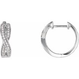 14K White 1/5 CTW Diamond Infinity-Inspired Hoop Earrings photo