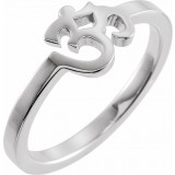 14K White Petite Om Ring photo