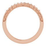 14K Rose 1/6 CTW Diamond Matching Band photo 2