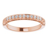 14K Rose 1/6 CTW Diamond Matching Band photo 3