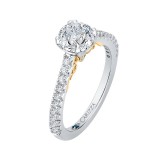 Shah Luxury Round Cut Diamond Engagement Ring In 14K Two-Tone Gold (Semi-Mount) photo 2