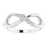 14K White 1/8 CTW Diamond Infinity-Inspired Ring photo 3