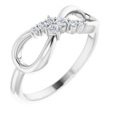 14K White 1/8 CTW Diamond Infinity-Inspired Ring photo