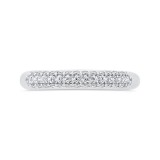 Shah Luxury 14K White Gold Three Row Diamond Wedding Band photo