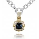 Vahan 14k Gold & Sterling Silver Black Onyx Pendant photo