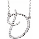 14K White 1/10 CTW Diamond Initial D 16 Necklace photo