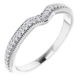 14K White 1/8 CTW Diamond Matching Band photo