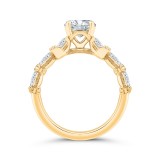 Shah Luxury 14K Yellow Gold Split Shank Round Diamond Engagement Ring (Semi-Mount) photo 4