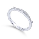 Gabriel & Co. 14k White Gold Victorian Diamond Wedding Band photo 3