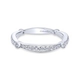 Gabriel & Co. 14k White Gold Victorian Diamond Wedding Band photo