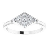 14K White 1/8 CTW Diamond Geometric Ring photo 3