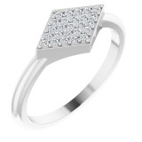 14K White 1/8 CTW Diamond Geometric Ring photo