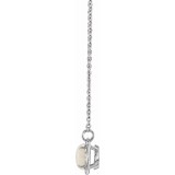 14K White Opal & .07 CTW Diamond Halo-Style 16 1/2 Necklace photo 2