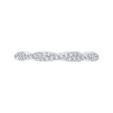 Shah Luxury 14K White Gold Round Eternity Diamond Wedding Band with Criss-Cross Crossover Shank photo