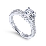 Gabriel & Co. 14k White Gold Contemporary Twisted Engagement Ring photo 3