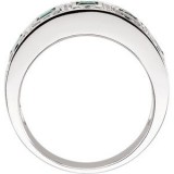 14K White Emerald & 3/8 CTW Diamond Ring photo 2