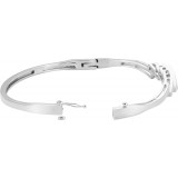 14K White Hinged Bangle Bracelet photo 2