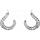 14K White 3/8 CTW Diamond Freeform Earrings photo 2