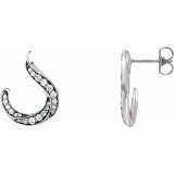 14K White 3/8 CTW Diamond Freeform Earrings photo