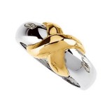 14K White/Yellow X Ring photo