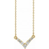 14K Yellow 1/3 CTW Diamond V 16-18 Necklace photo