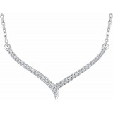14K White 1/6 CTW Diamond V 16-18 Necklace photo