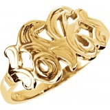 14K Yellow Script Initial M Ring photo