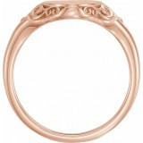 14K Rose 13x9 mm Oval Signet Ring photo 2